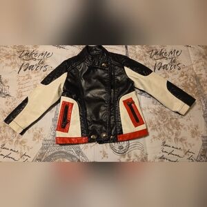 Kids Black and Red Leather Jacket